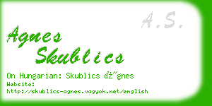 agnes skublics business card